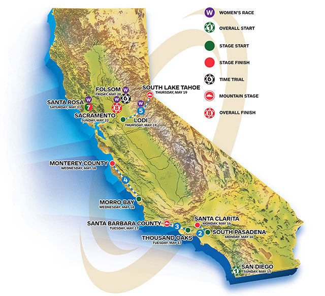 Tour of California map